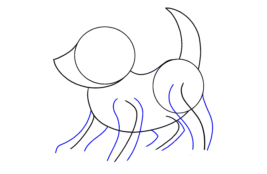 如何画卡通狗：第7步