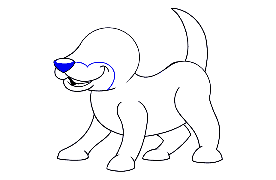 如何画卡通狗：第12步
