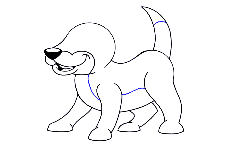 如何画卡通狗：第13步