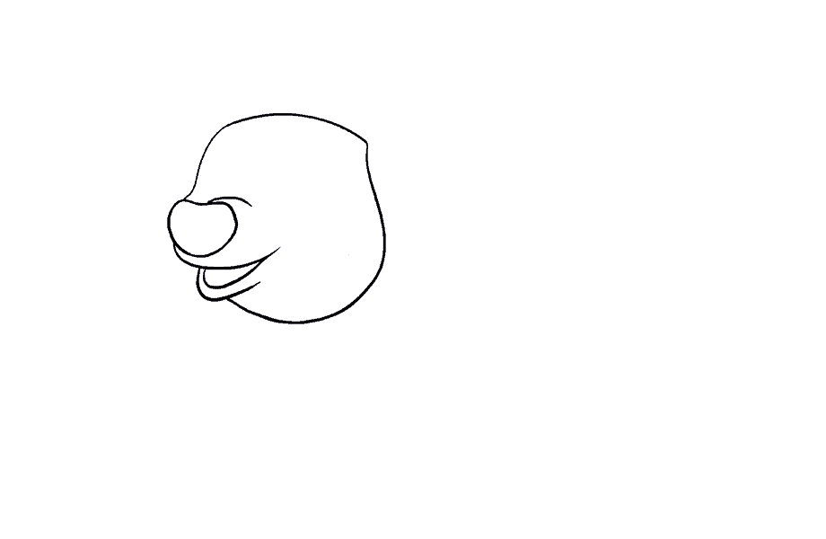如何画卡通猪：第5步