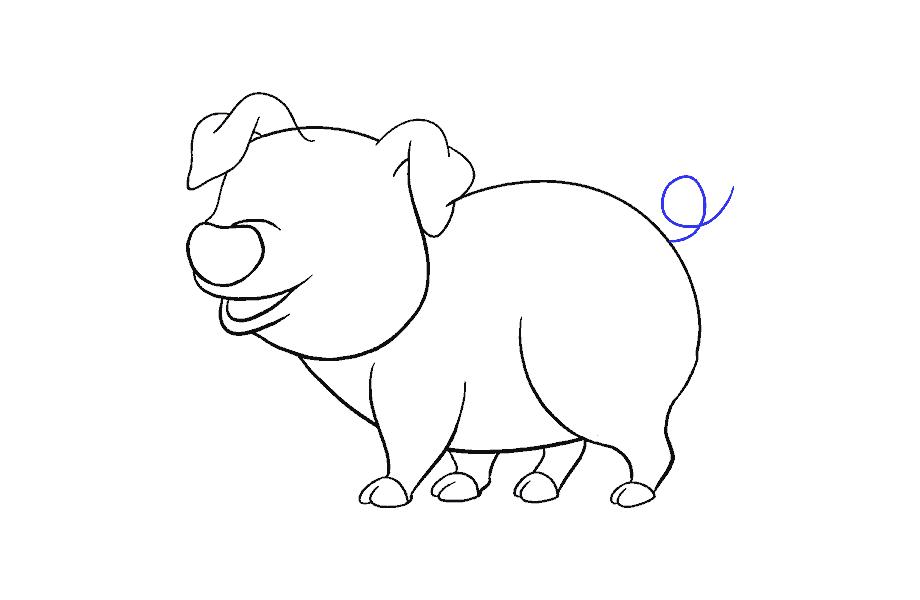 如何画卡通猪：第15步