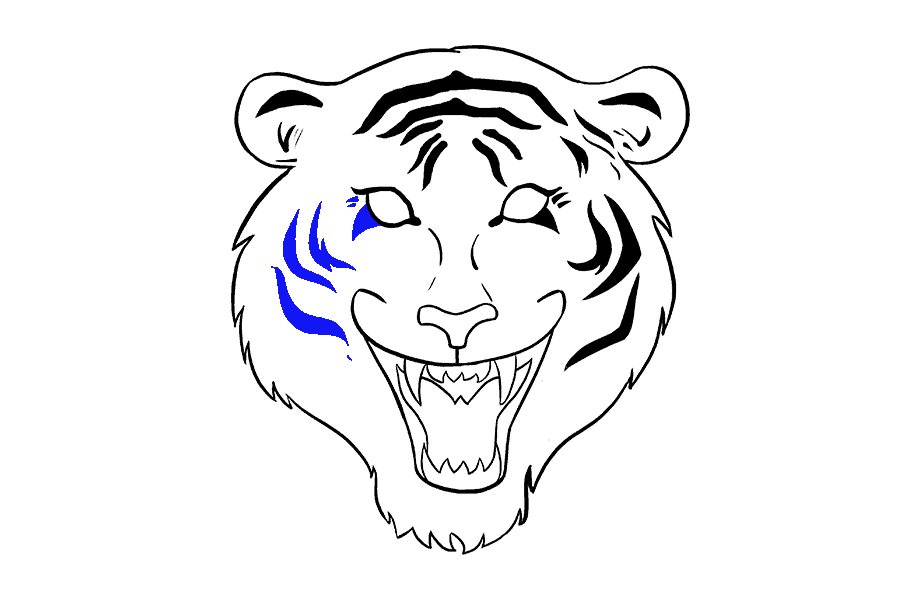 如何画虎脸：第15步