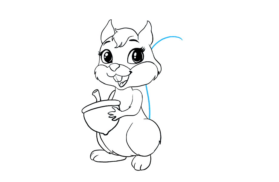 如何画卡通松鼠：第17步