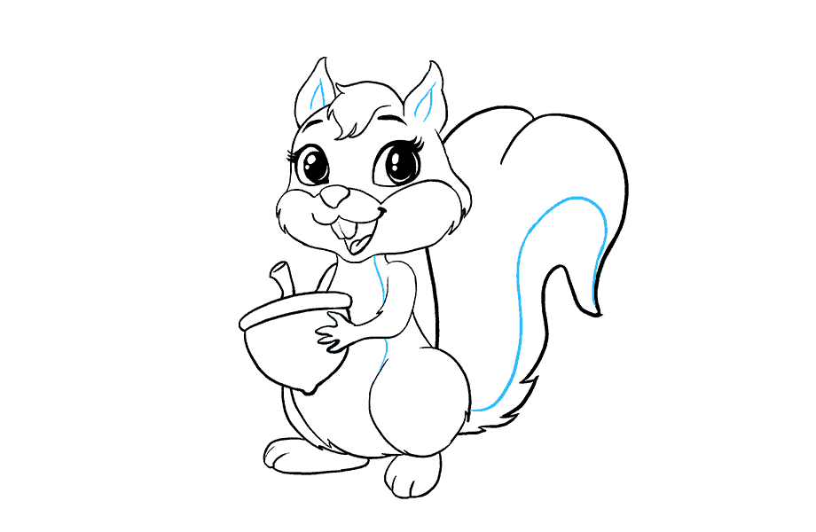 如何画卡通松鼠：第19步