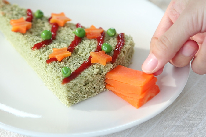 发糕圣诞树 宝宝辅食微课堂的做法图解11