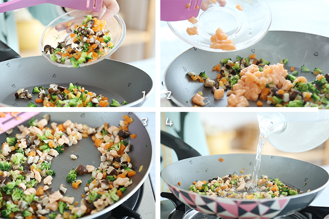 三文鱼奶酪烩饭 宝宝辅食微课堂的做法图解7