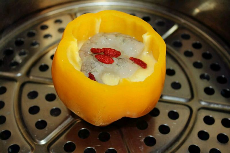 甜椒虾仁蒸蛋的做法图解6