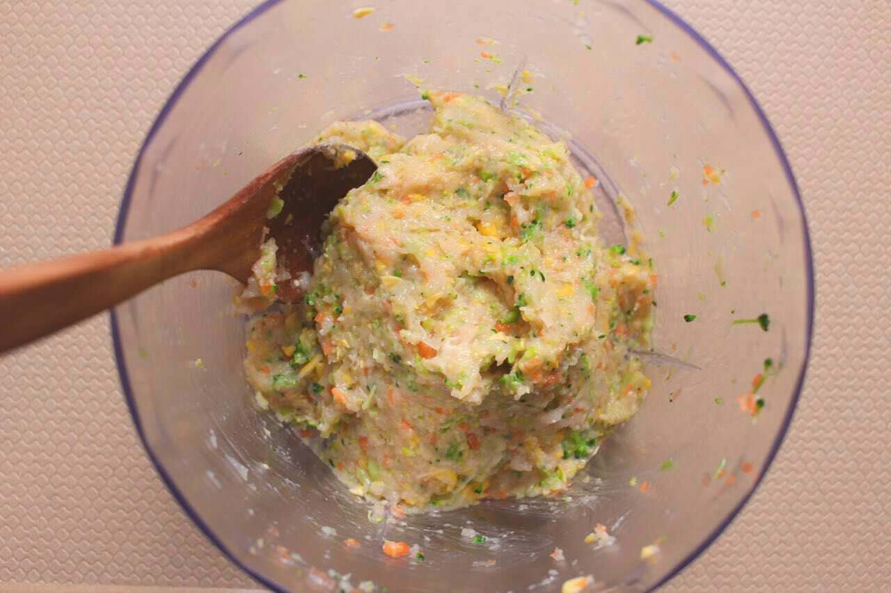 西兰花玉米鸡肉糕 宝宝健康食谱的做法图解5