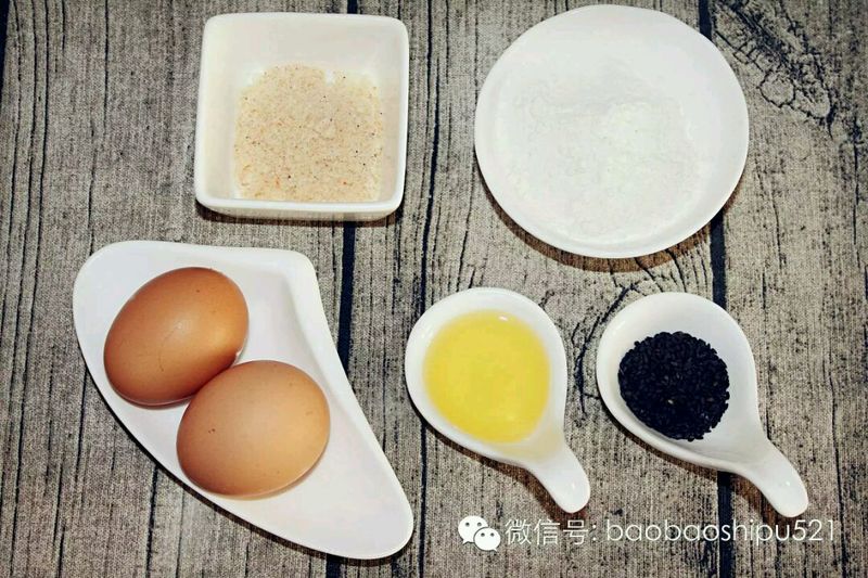 黑芝麻虾皮蛋卷的做法图解1