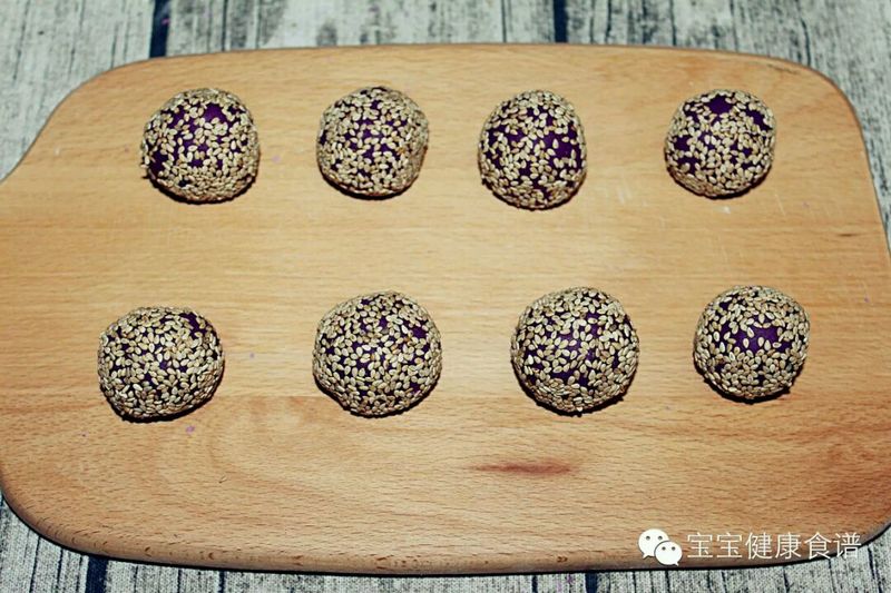 紫薯芝麻小饼 | 软糯清甜，无论大人还是孩子都适合！的做法图解9