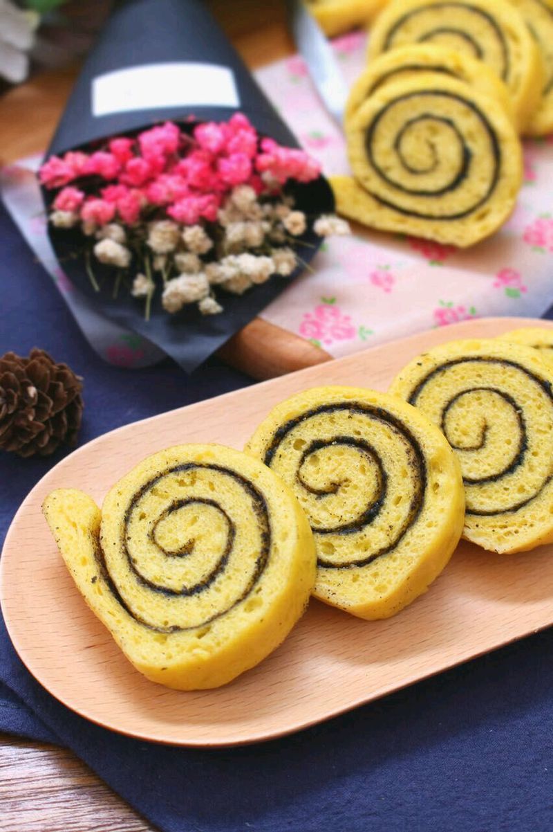 南瓜黑芝麻馒头卷 宝宝健康食谱的做法图解12