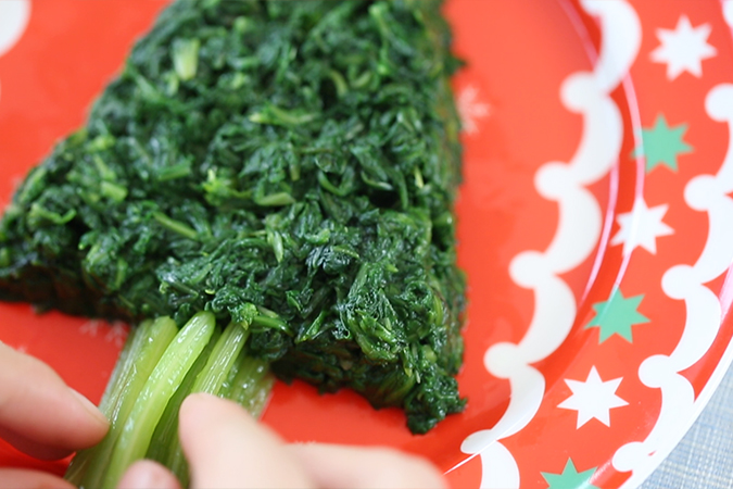 蒿菜圣诞树 宝宝辅食微课堂的做法图解9