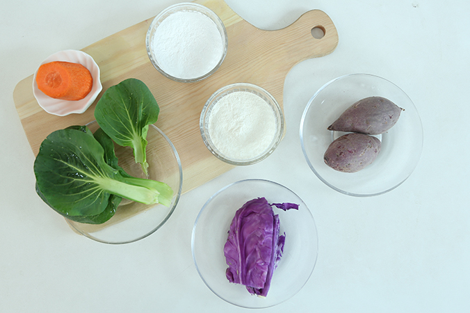 彩色福气汤圆 宝宝辅食微课堂的做法图解1