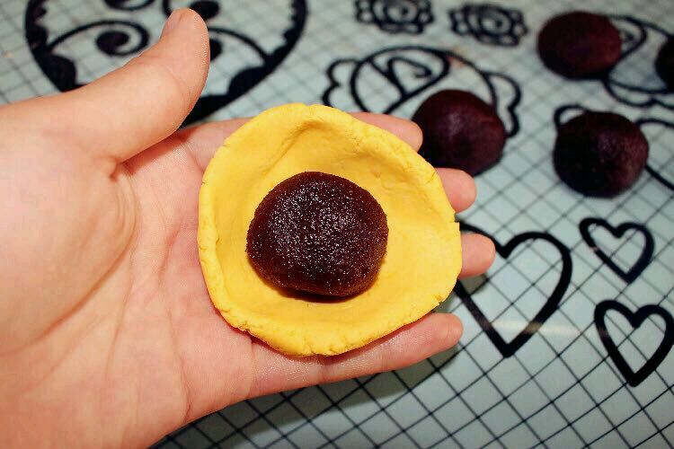 超级Q弹软的营养小饼，南瓜豆沙饼的做法图解7