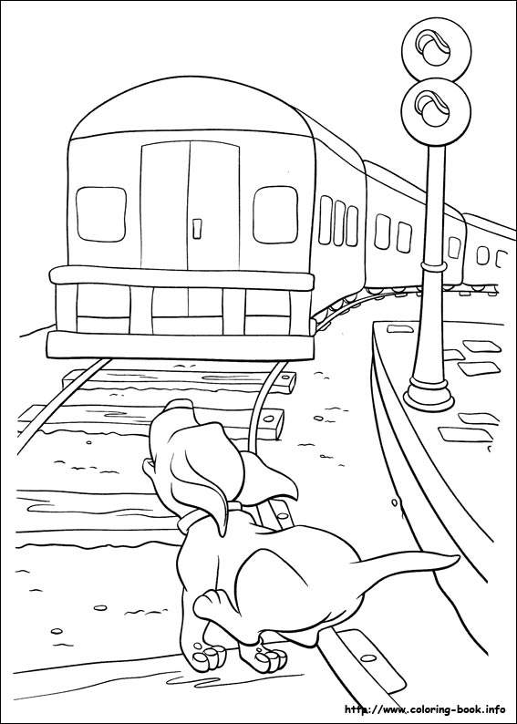 102斑点狗电影场景简笔画图片-8