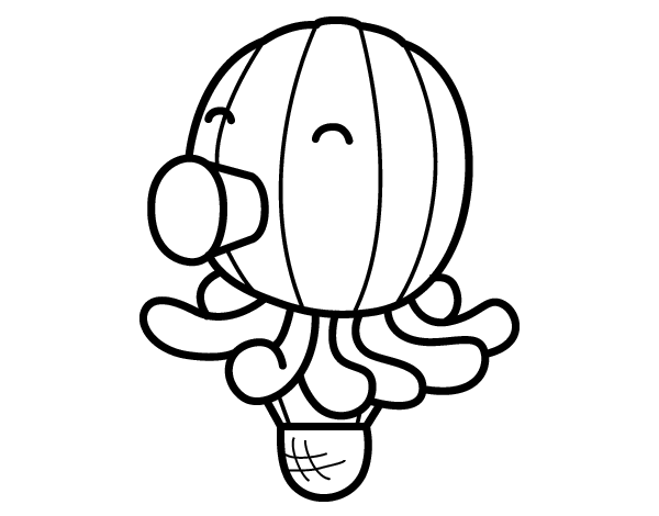 章鱼热气球简笔画图片