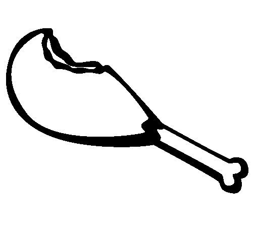 鸡大腿填色图片