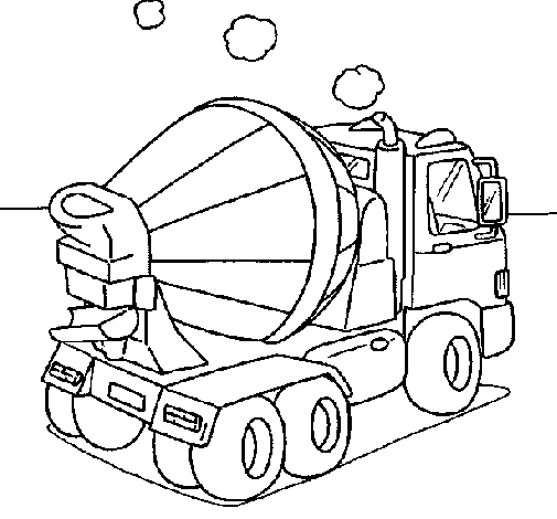 混凝土搅拌车涂色画