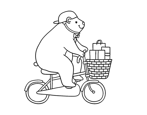 自行车熊简笔画图片