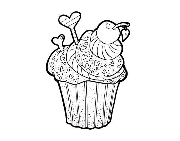 美味蛋糕填色图片