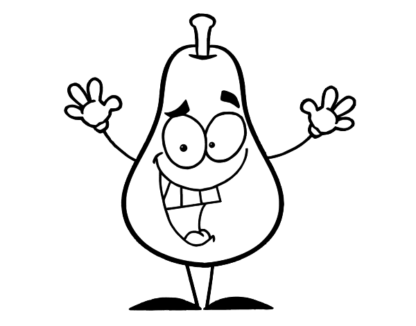 趣味梨填色图片