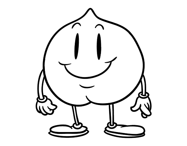 开心桃填色图片