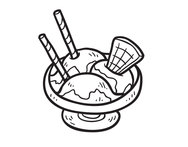 冰淇淋杯填色图片