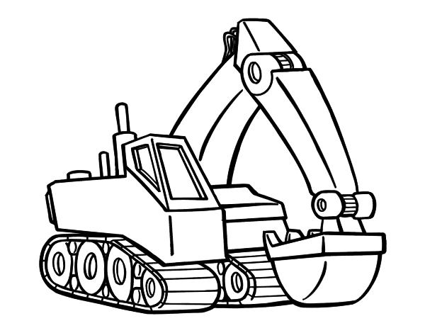 现代挖掘机简笔画图片