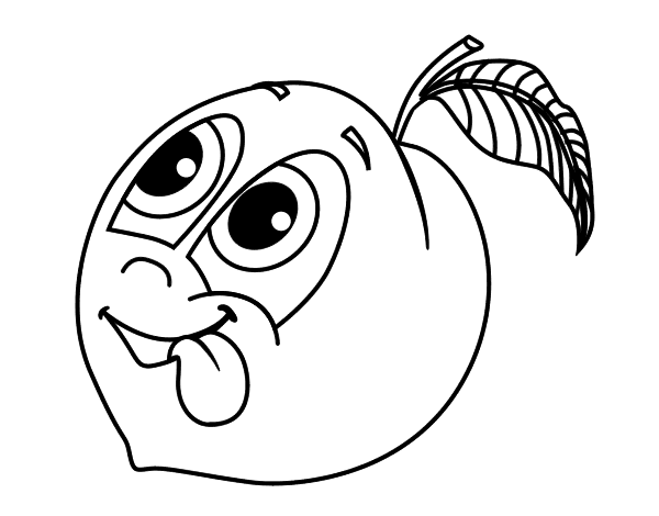 桃子露舌填色图片