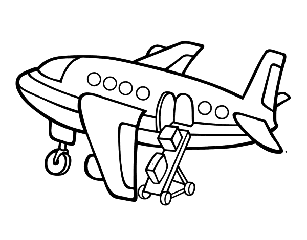 飞机涂色画