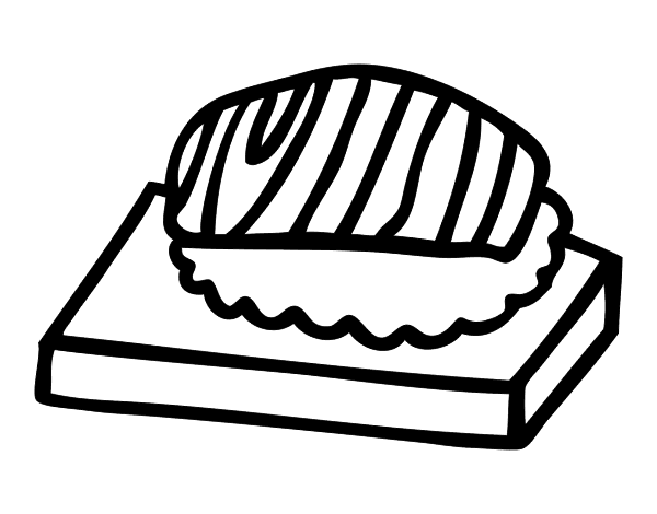 烟熏三文鱼填色图片