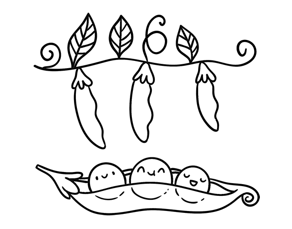 一些豌豆填色图片