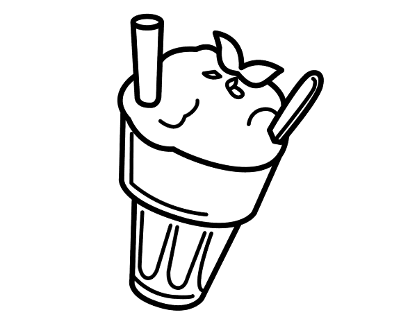 草莓奶昔填色图片