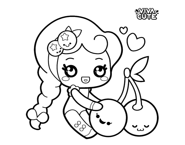 甜樱桃填色图片