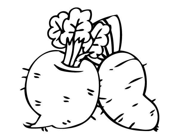 两个萝卜填色图片