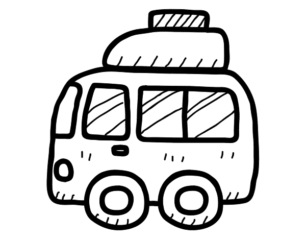 带行李的货车涂色画