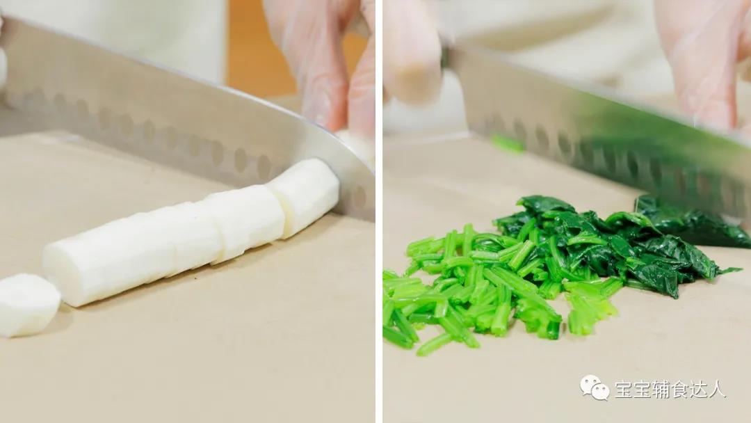 菠菜铜锣烧【宝宝辅食】的做法图解2