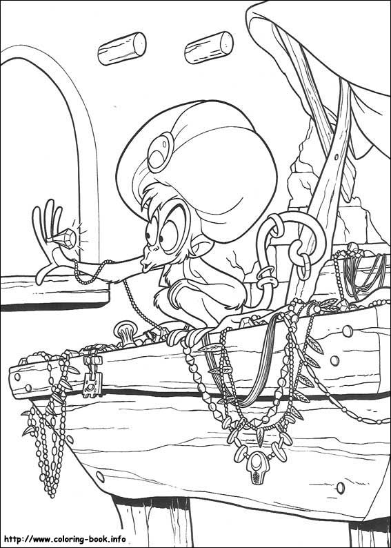 阿拉丁神灯涂色图片-4