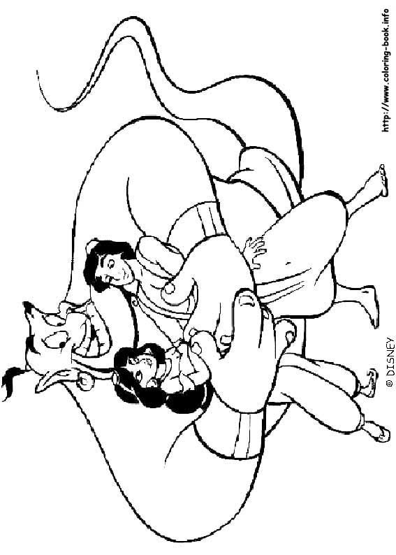 阿拉丁神灯电影涂色画-8