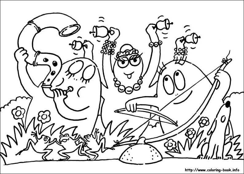 巴巴爸爸一家线稿图片-8