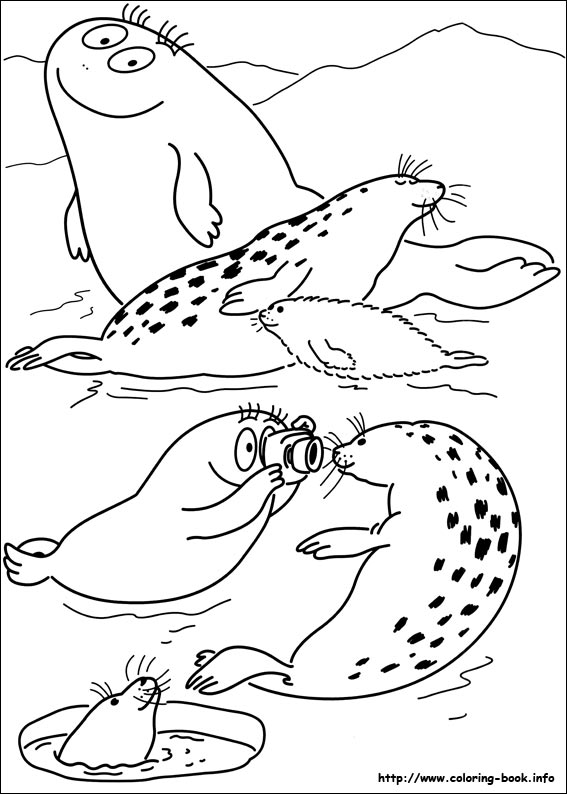 巴巴爸爸一家填色图片-3