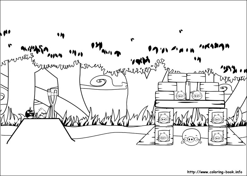 愤怒的小鸟填色画-4