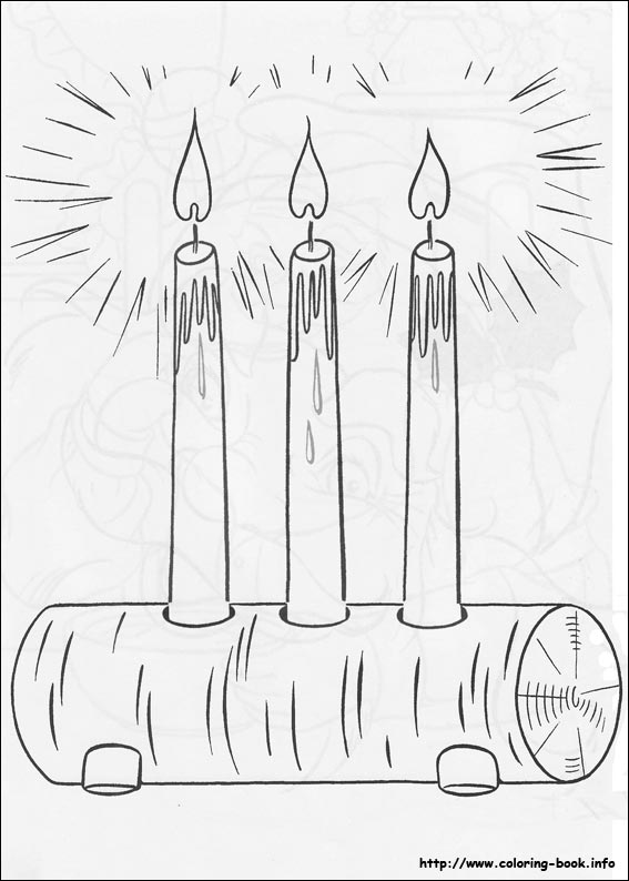 圣诞节蜡烛简笔画图片-2