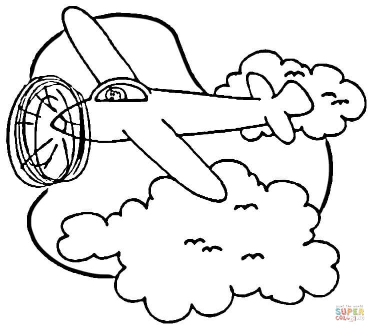 空中的飞机线稿图片