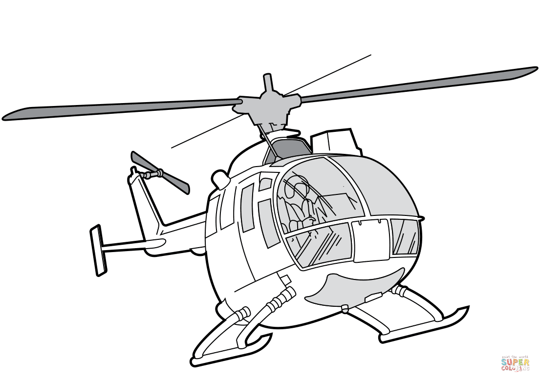 MBB Bo 105直升机简笔画图片