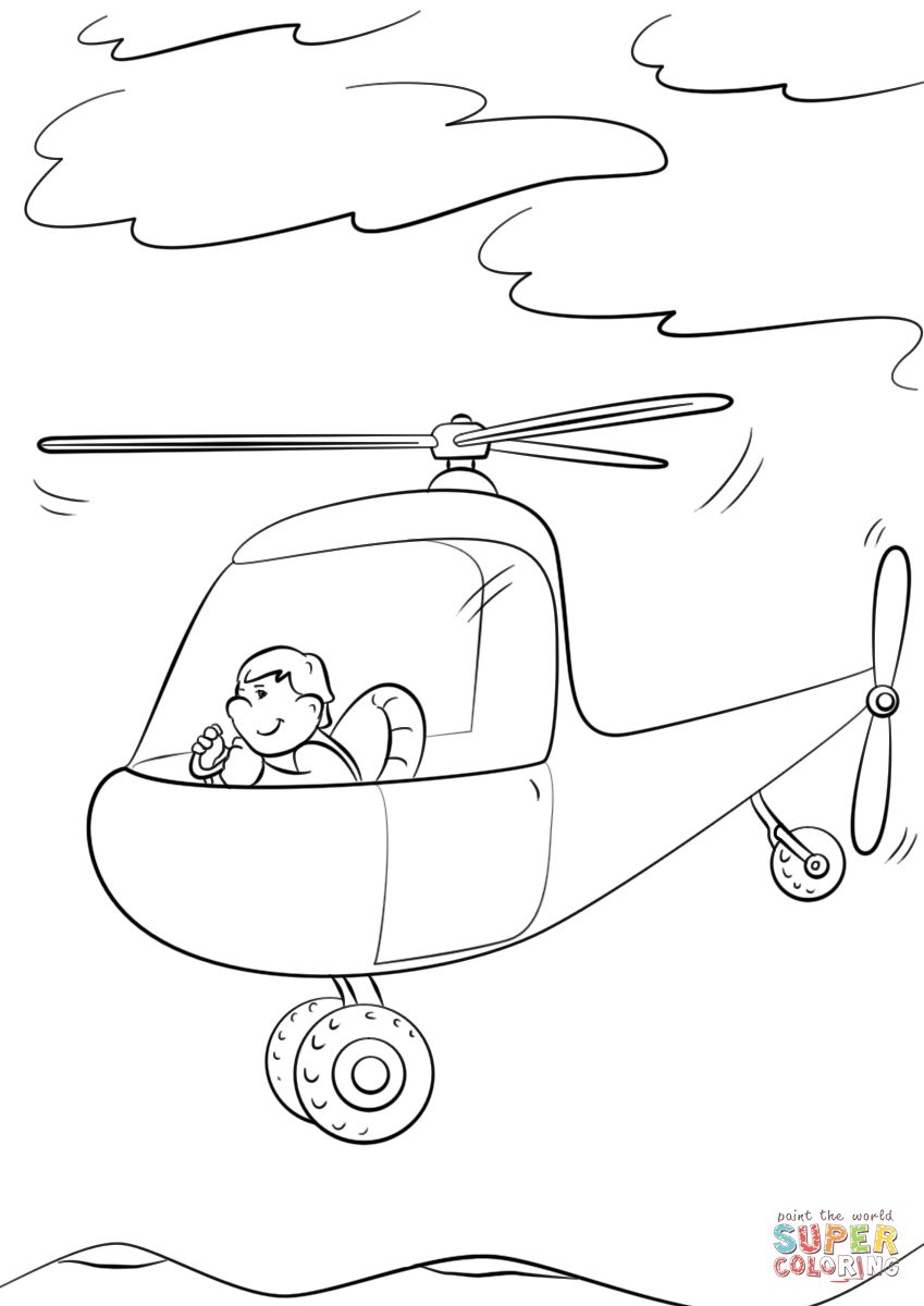 驾驶直升机的人简笔画图片