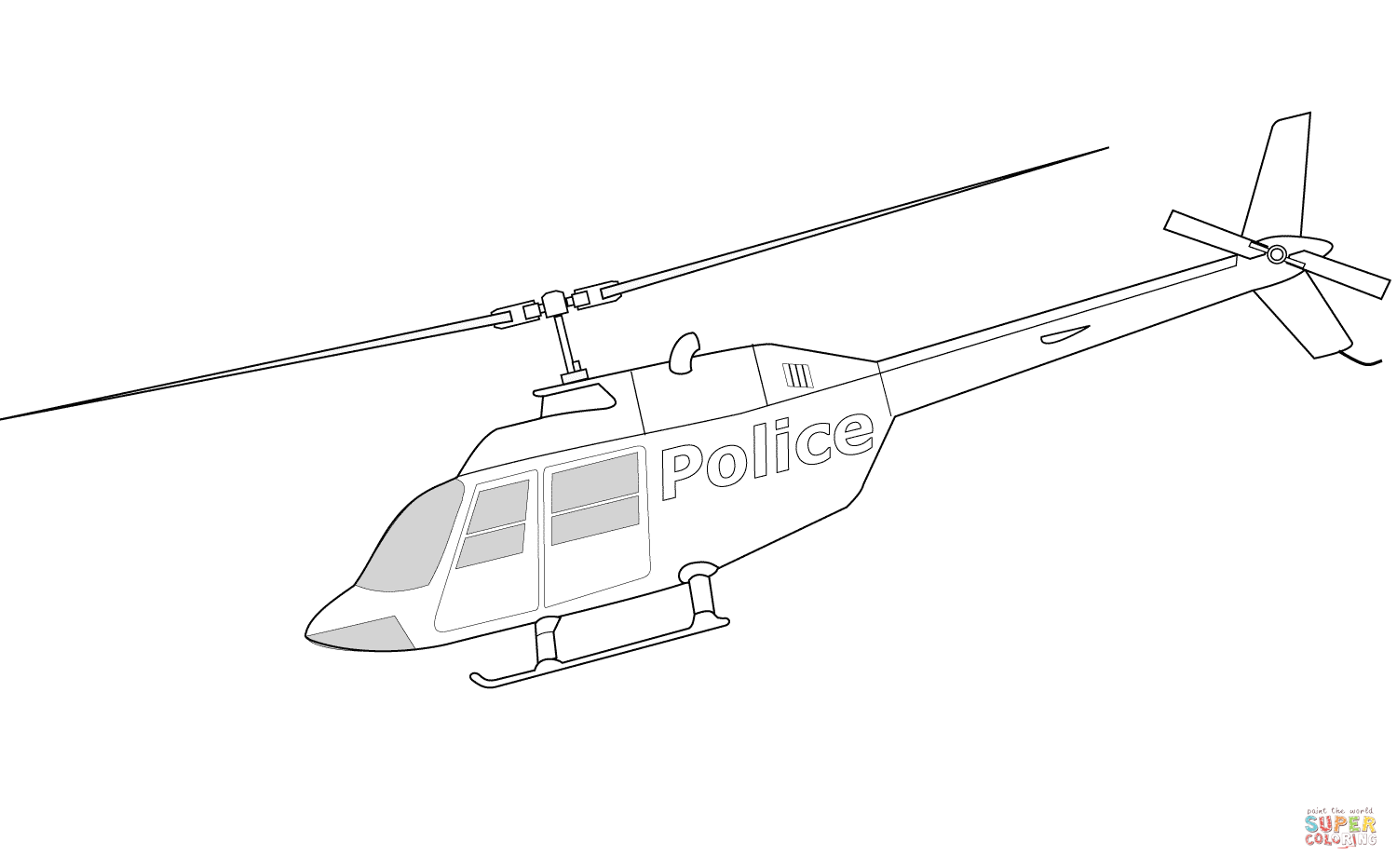 Bell 206A警用直升机简笔画图片
