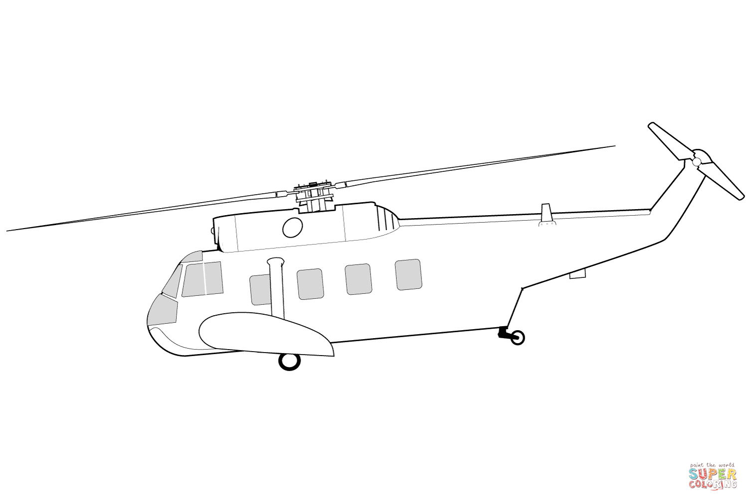 Sikorsky HH-52直升机简笔画图片