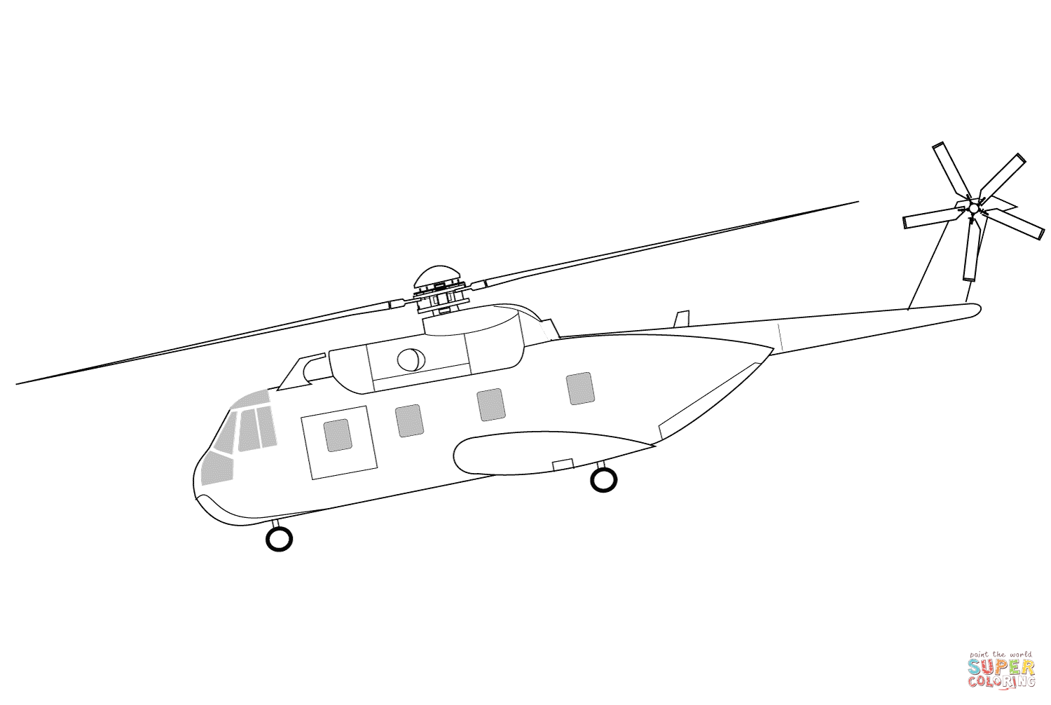 HH-3F直升机填色图片
