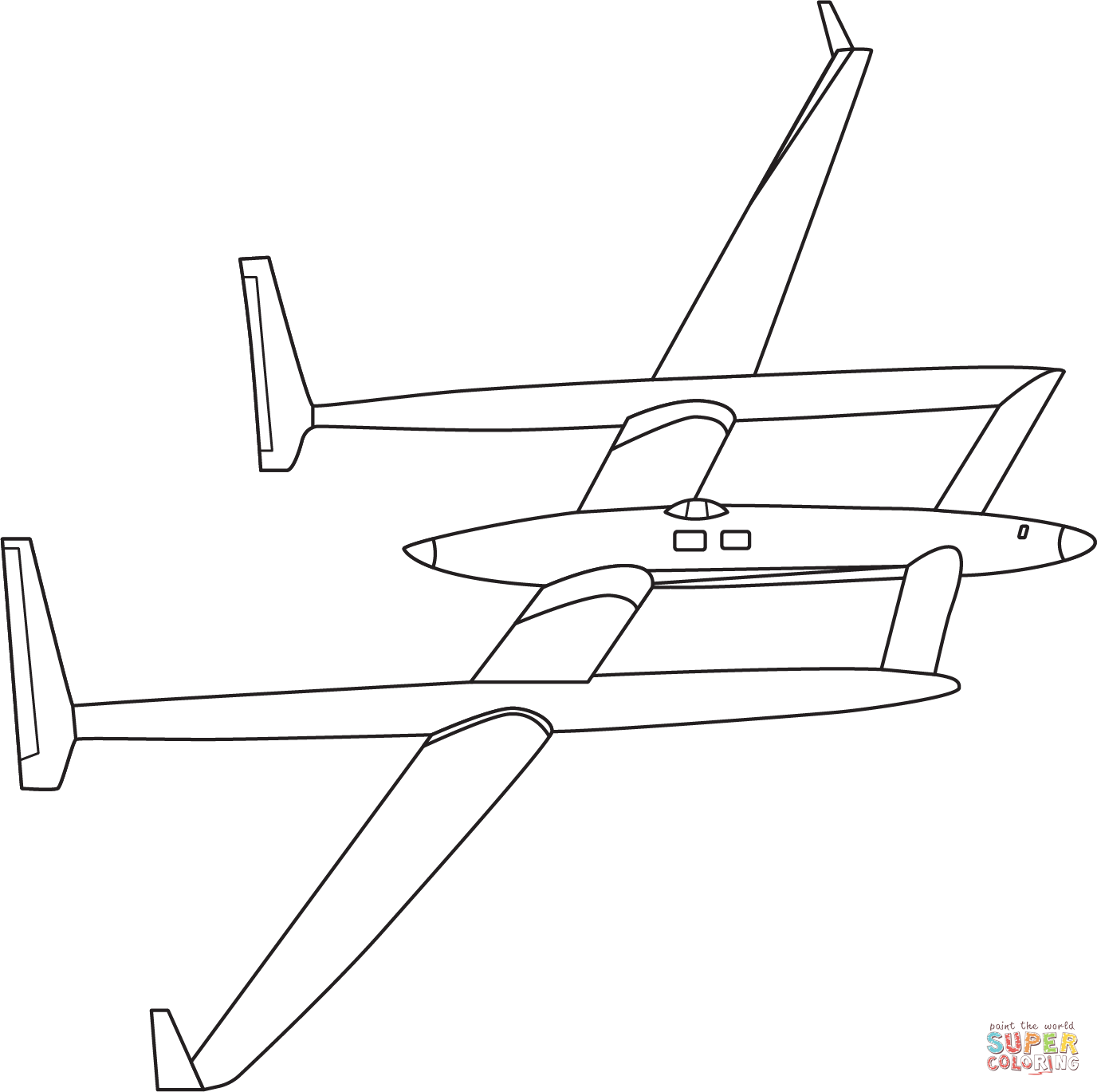 Rutan Model 76飞机填色画
